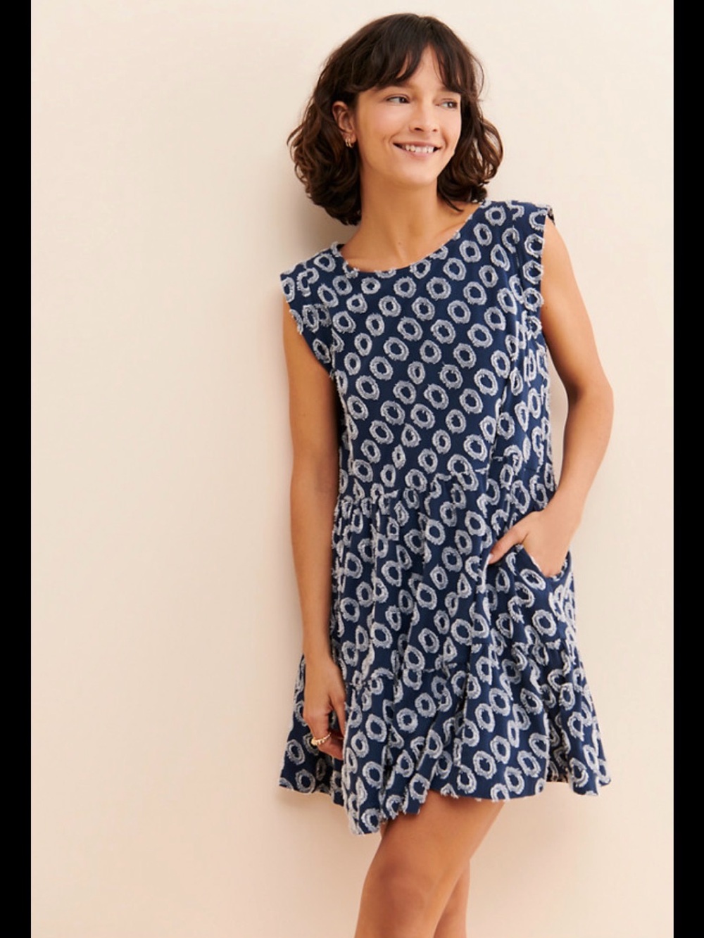 Maeve Navy and White Floral Dress